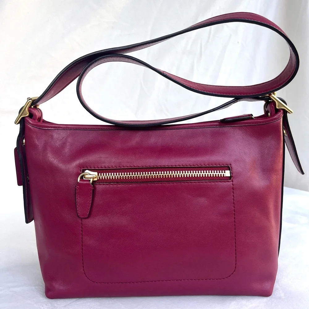 Coach Legacy East West Duffel 25355 Burgundy Leather Bag with Gold Hardware